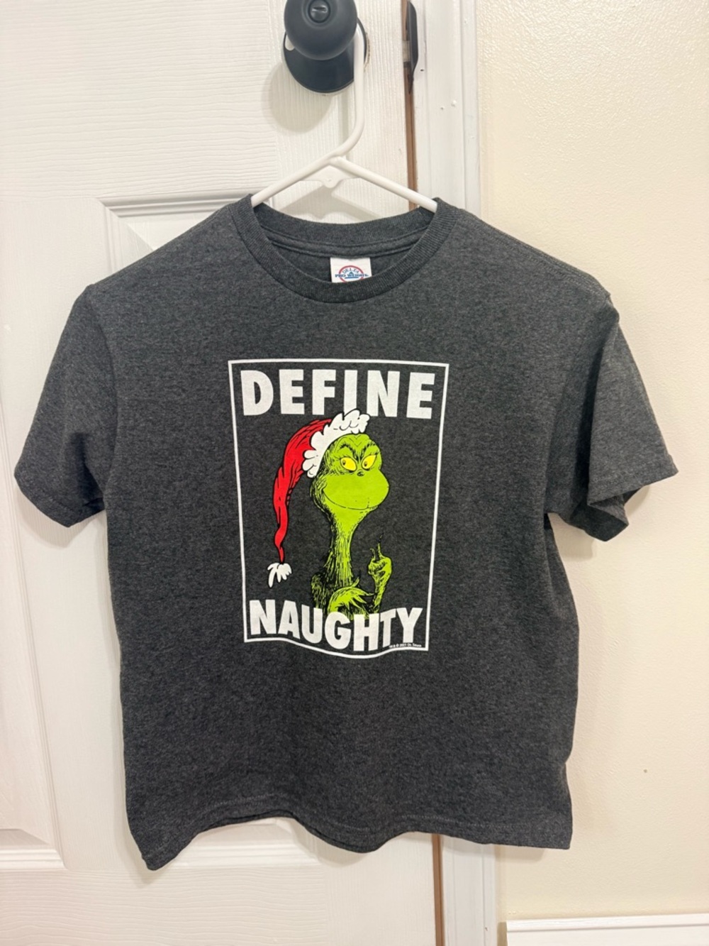 Boys Charcoal Gray 'Define Naughty' Grinch Graphic Tee